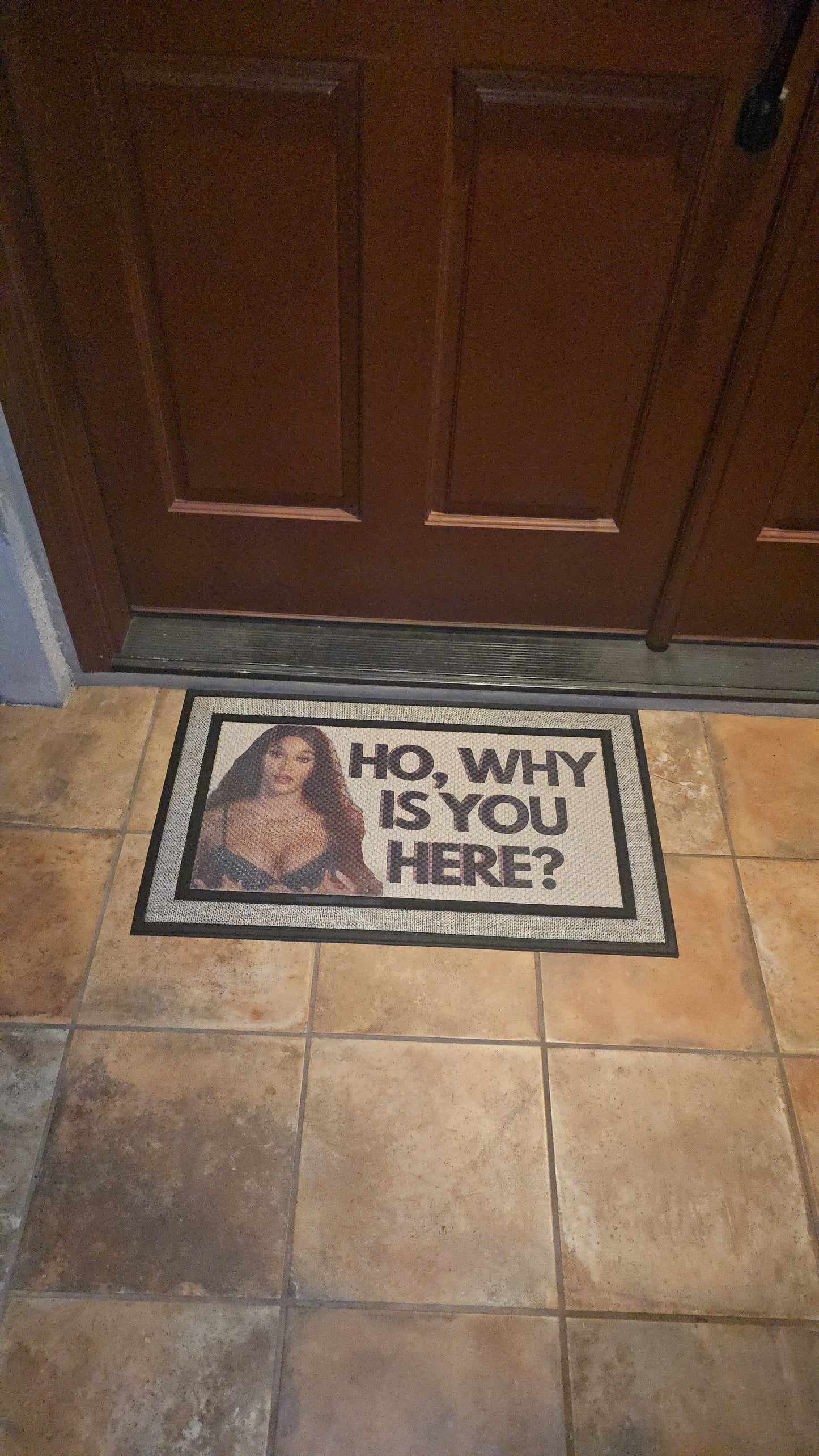 Ho Why are you here Door Mat