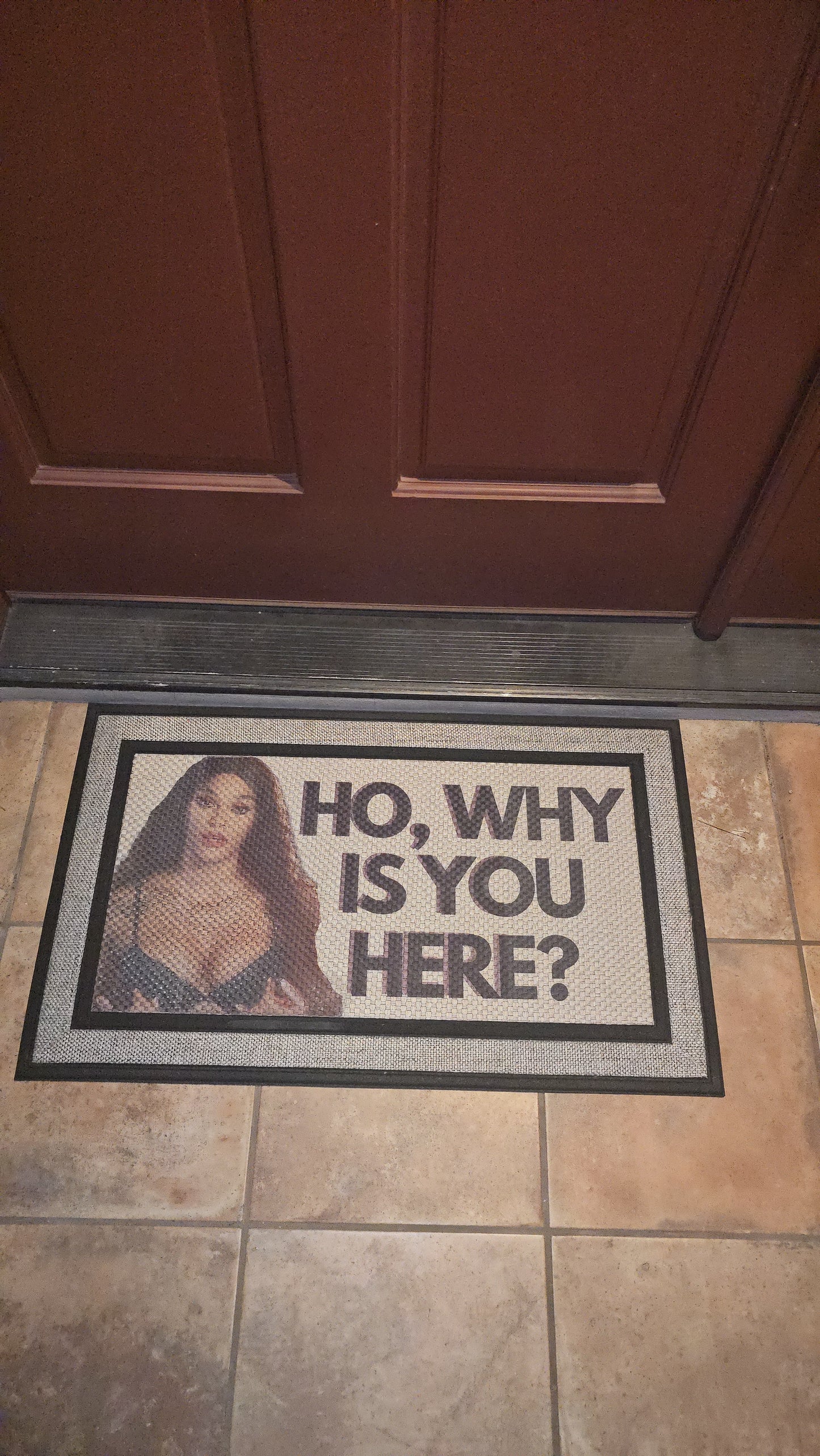 Ho Why are you here Door Mat